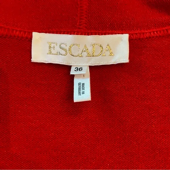 Escada Beautiful Red Wrap Sweater Cardigan Top - Picture 6 of 11
